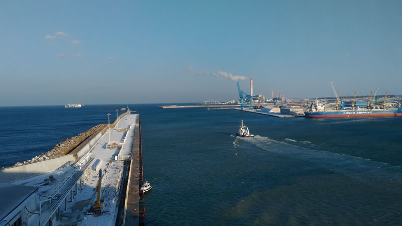 Nevicata al Porto di Civitavecchia